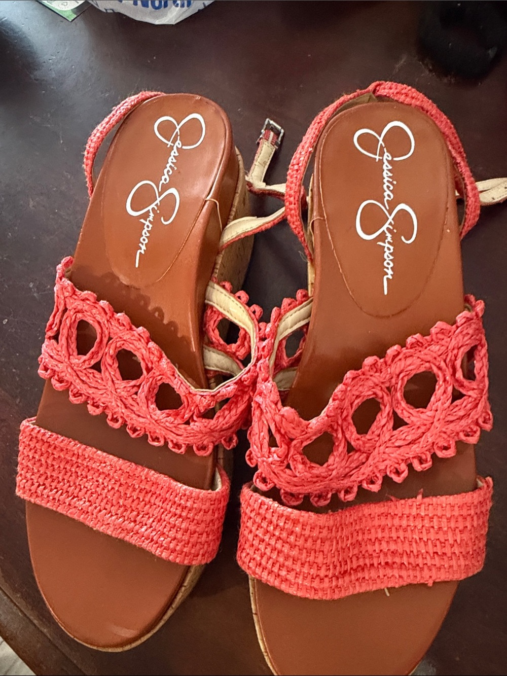 Jessica Simpson Coral Crochet Wedge Sandals